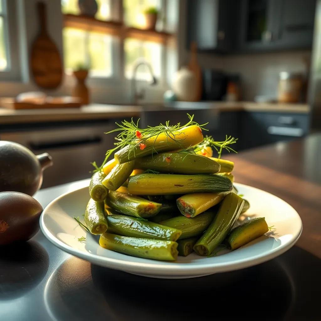 Spicy Dill Avocado Pickles recipe