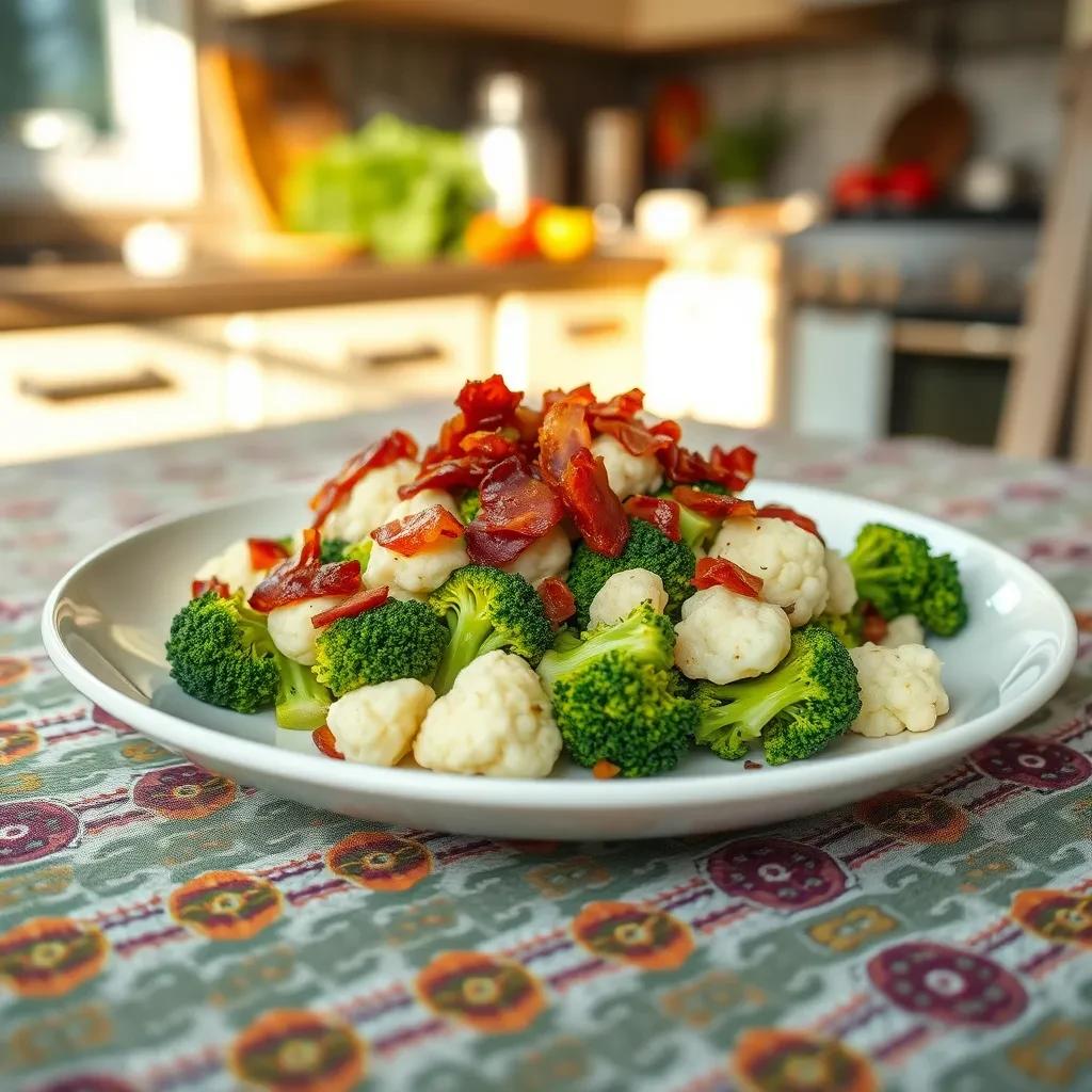 Bacon Broccoli Cauliflower Salad recipe