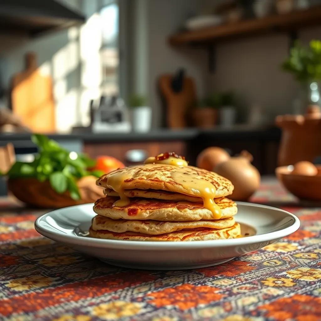 Cheesy Wheat Pancakes recipe