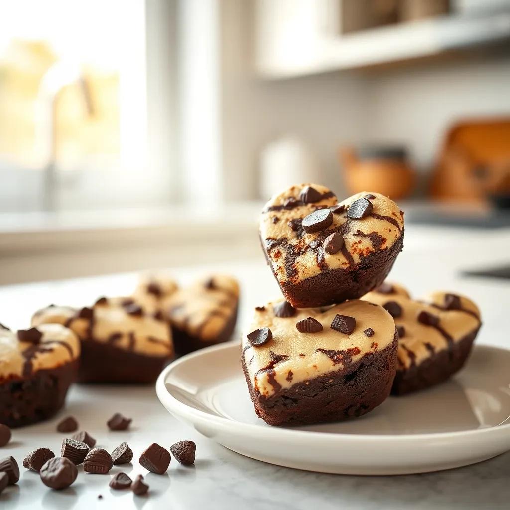 Chocolate Chunk Brownie Cheesecake Hearts recipe