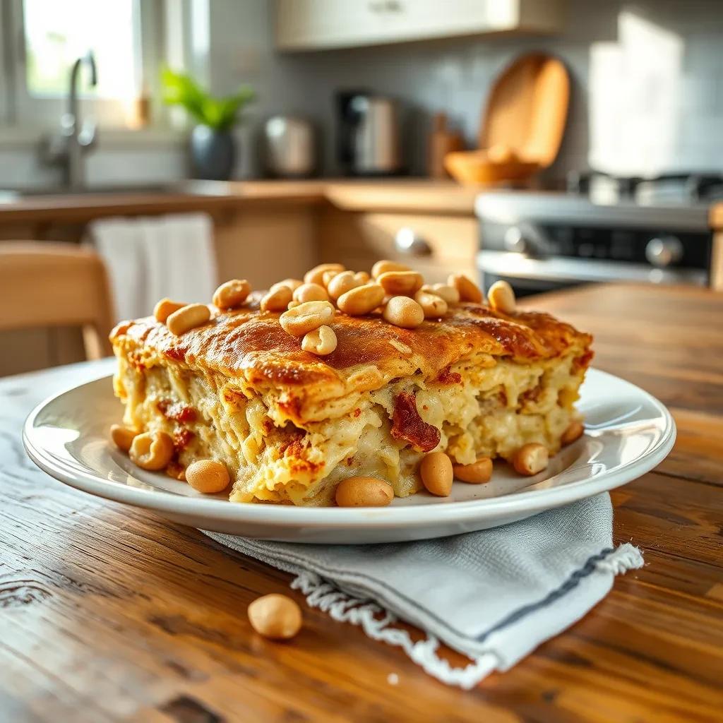 Cinnamon Roll Casserole with Peanuts recipe