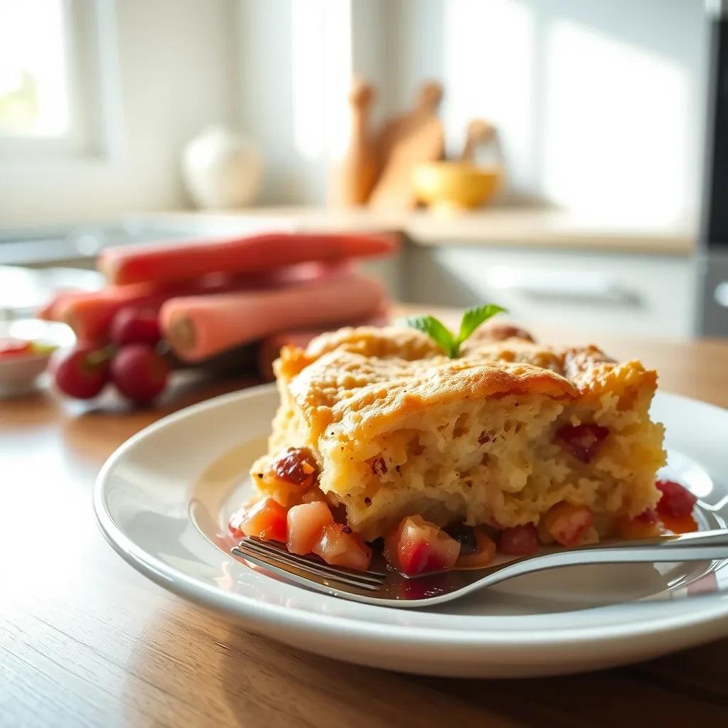 Classic Rhubarb Bread Pudding recipe