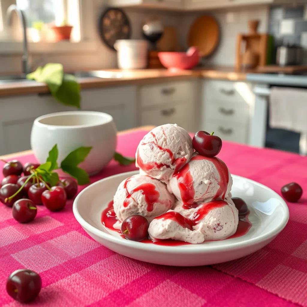 Creamy Cherry Delight Ice Cream recipe