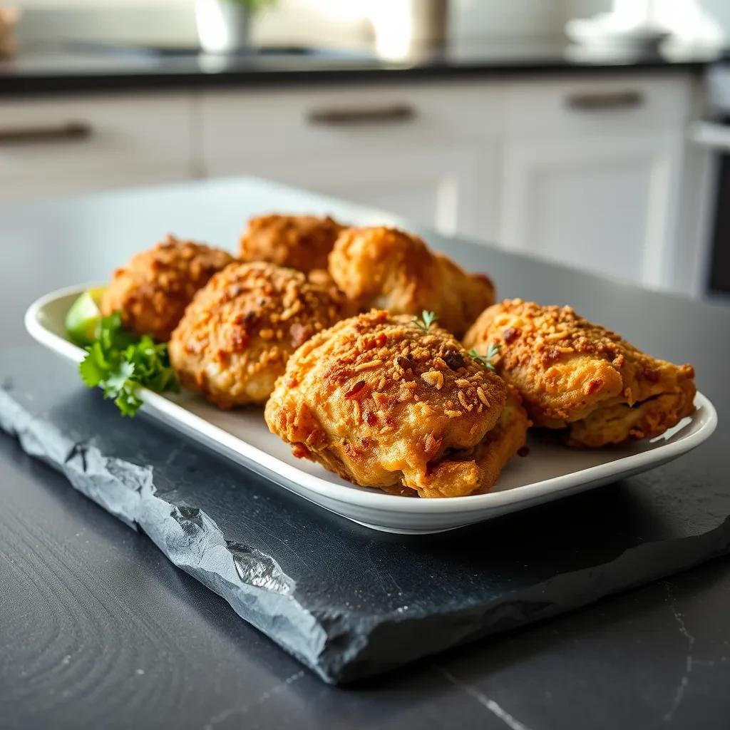 Crispy Oven-Fried Chicken Thighs recipe