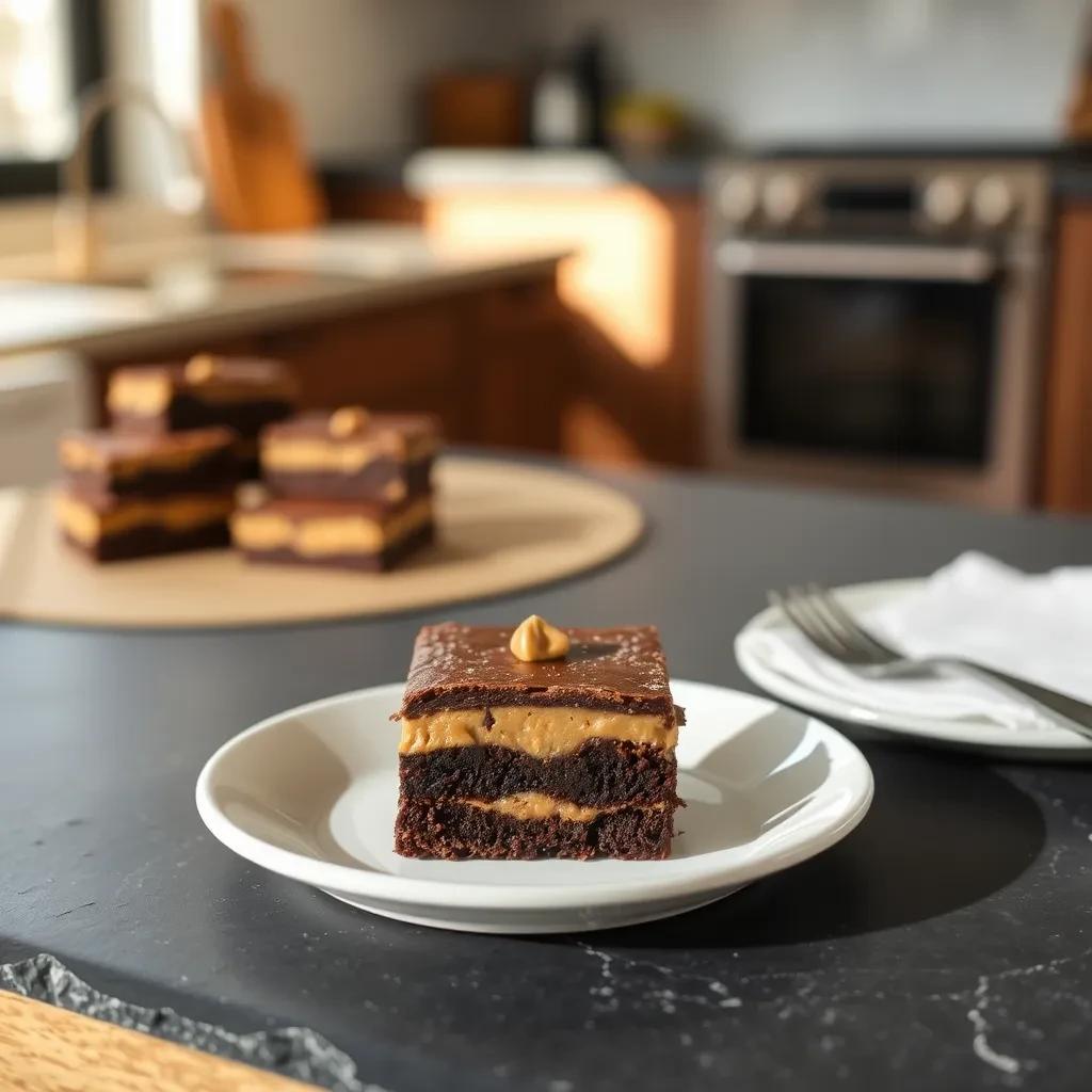 Decadent Layered Peanut Butter Brownies recipe