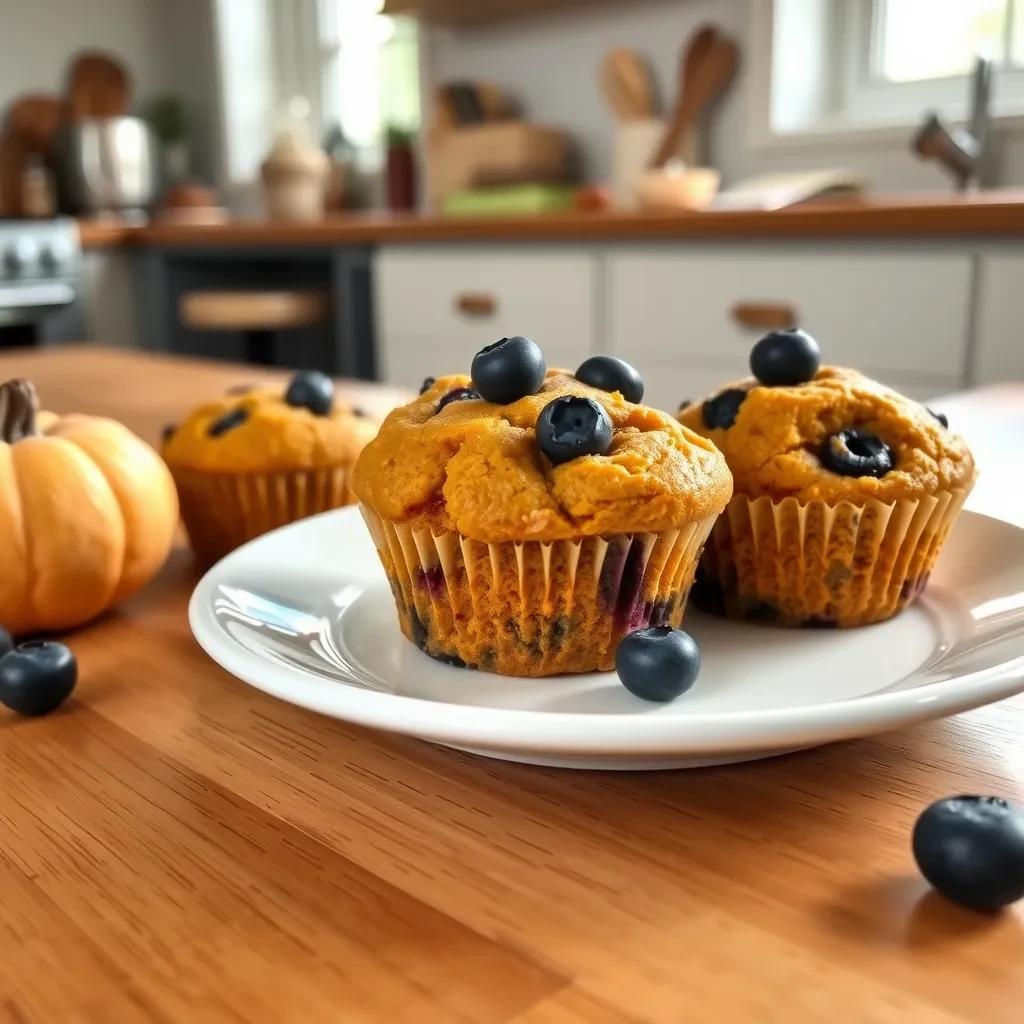 Delicious Blueberry Pumpkin Muffins recipe