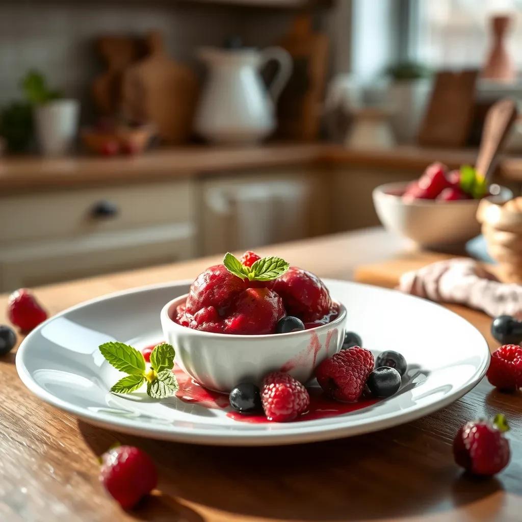 Delicious Triple Berry Sorbet recipe