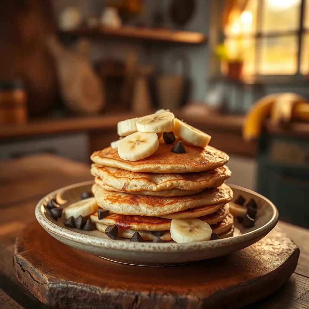 Fluffy Banana Chocolate Chip Pancakes recipe