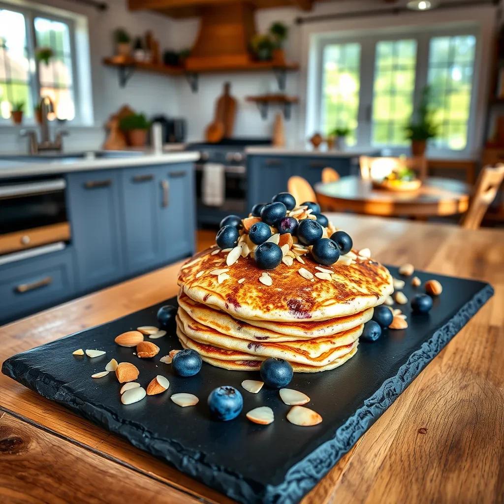 Fluffy Blueberry Almond Pancakes recipe