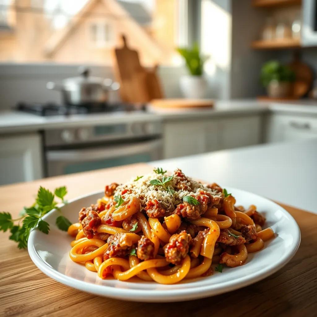 Greek Meat Pasta Bake recipe