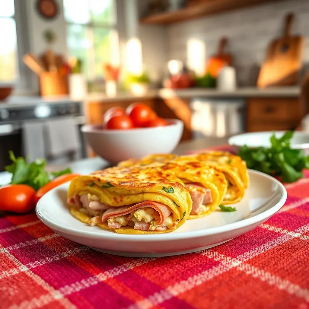 Ham and Cheese Frittata Wraps recipe