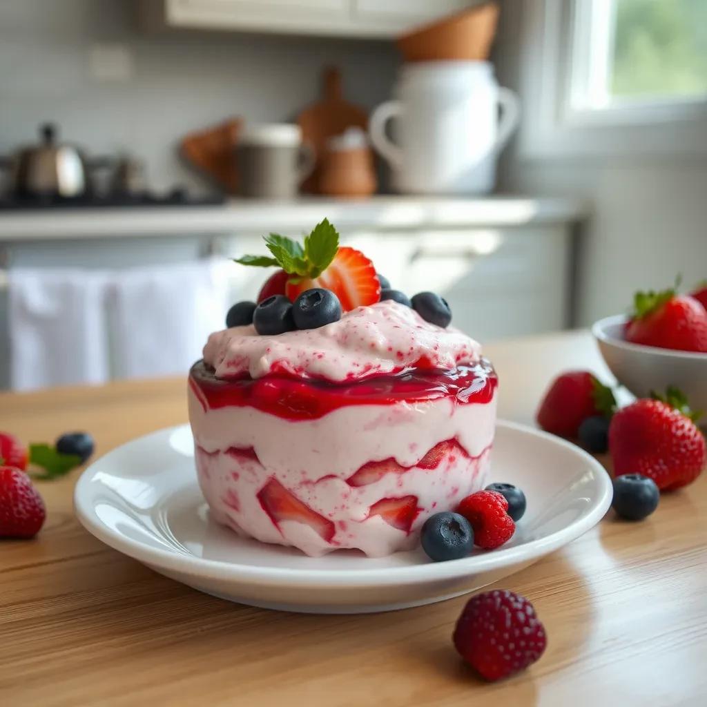 Patriotic Strawberry Blueberry Mousse recipe