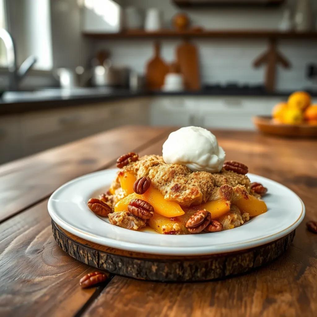 Peach Cobbler with Pecans recipe