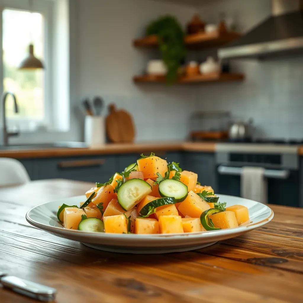 Refreshing Cucumber and Cantaloupe Salad recipe