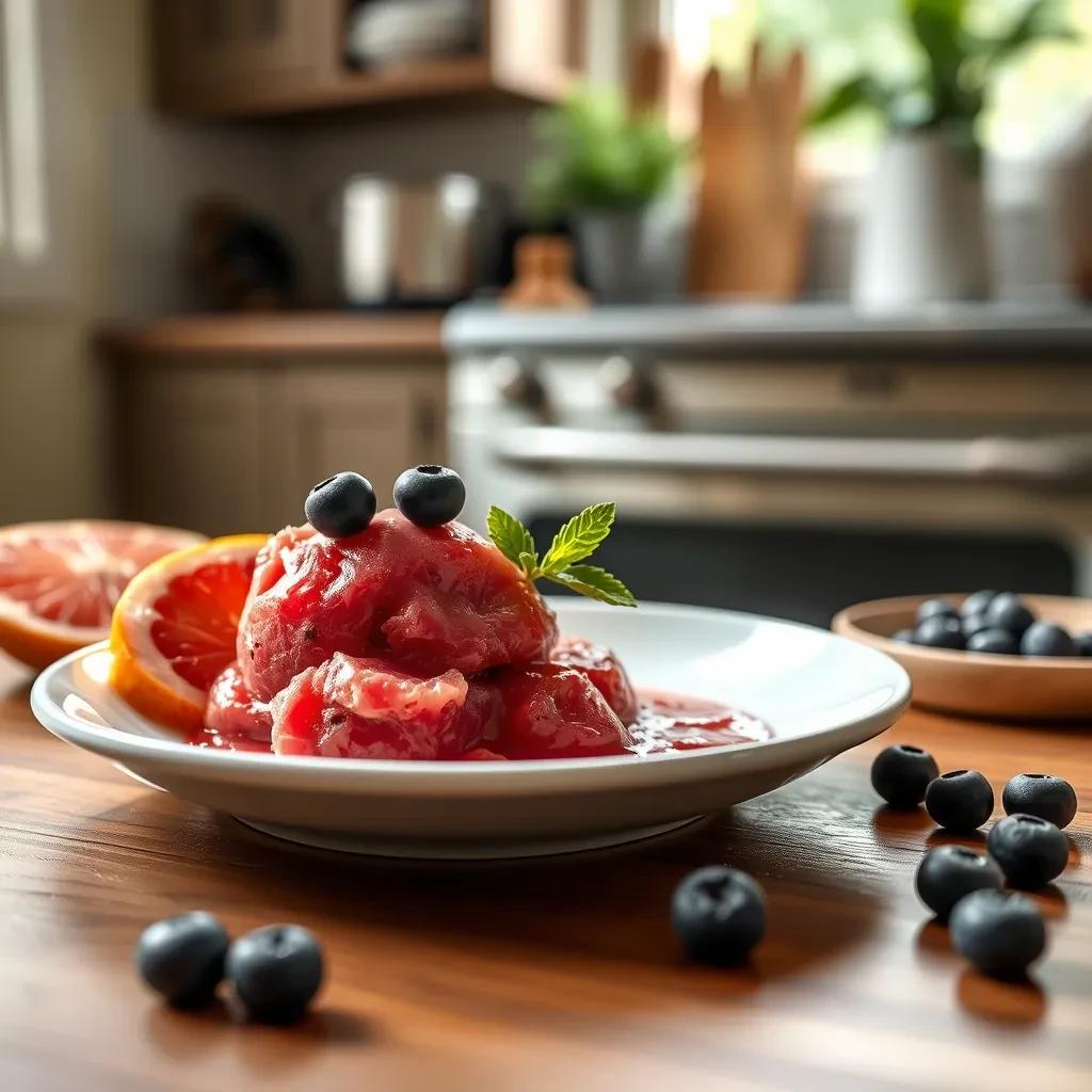 Refreshing Pink Grapefruit Blueberry Sorbet recipe