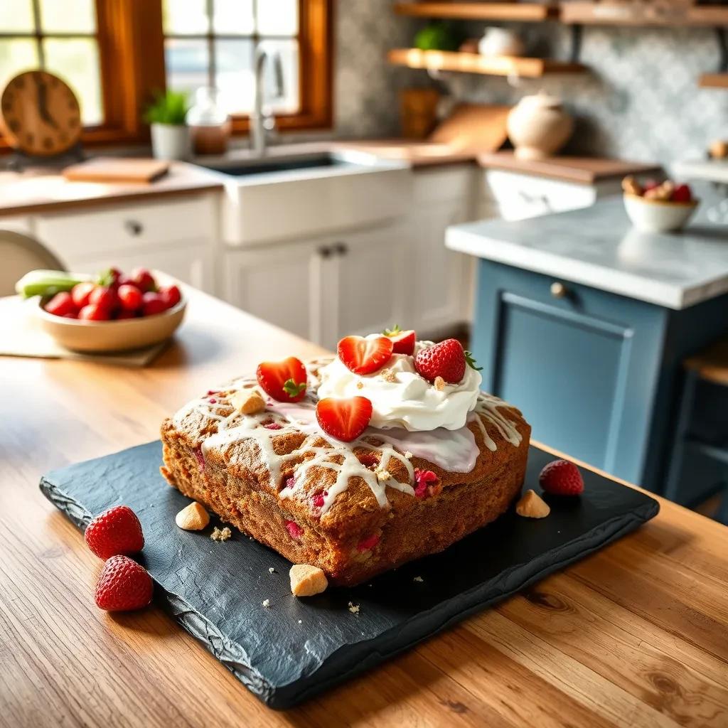 Rhubarb Strawberry Coffee Cake recipe