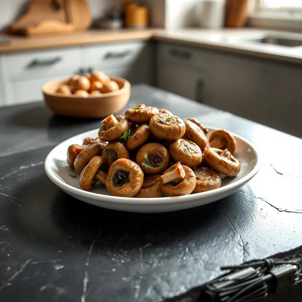 Savory Marinated Button Mushrooms recipe