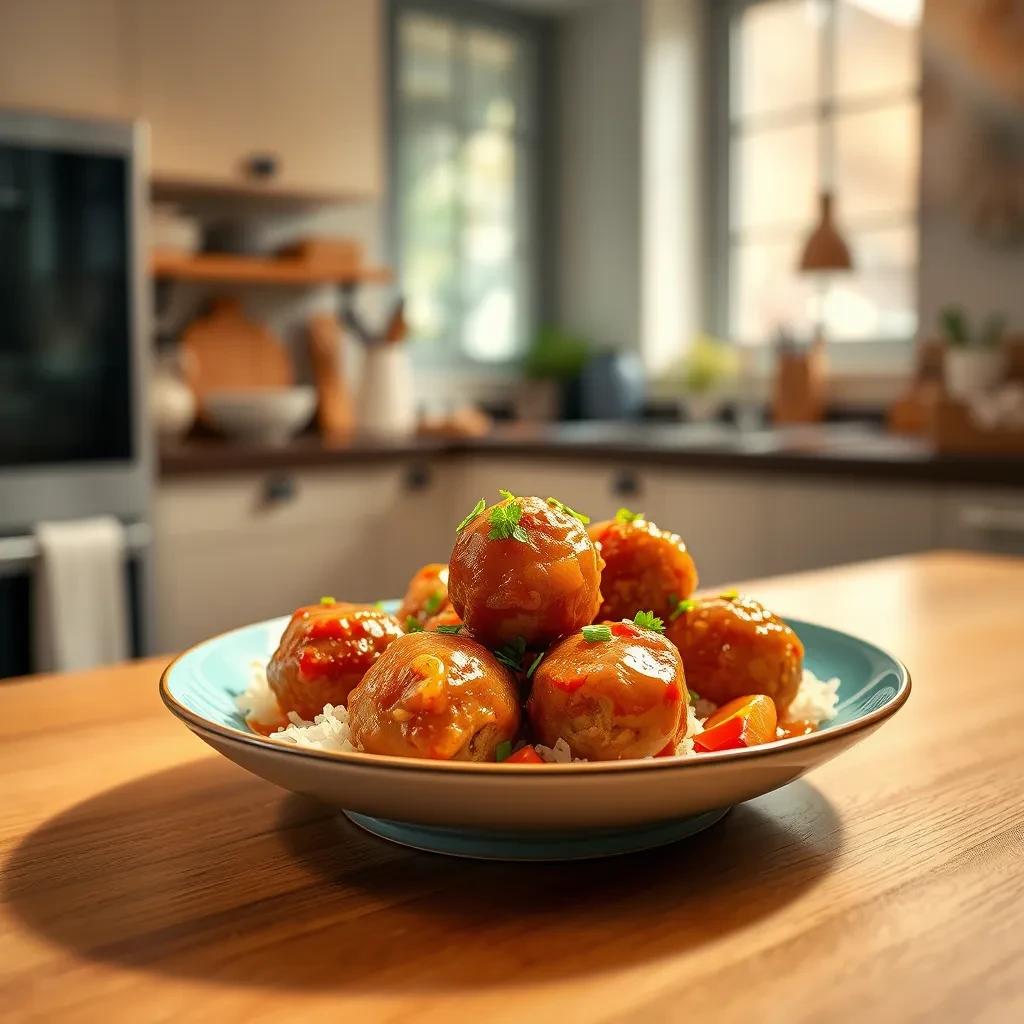 Savory Sweet and Sour Meatballs recipe