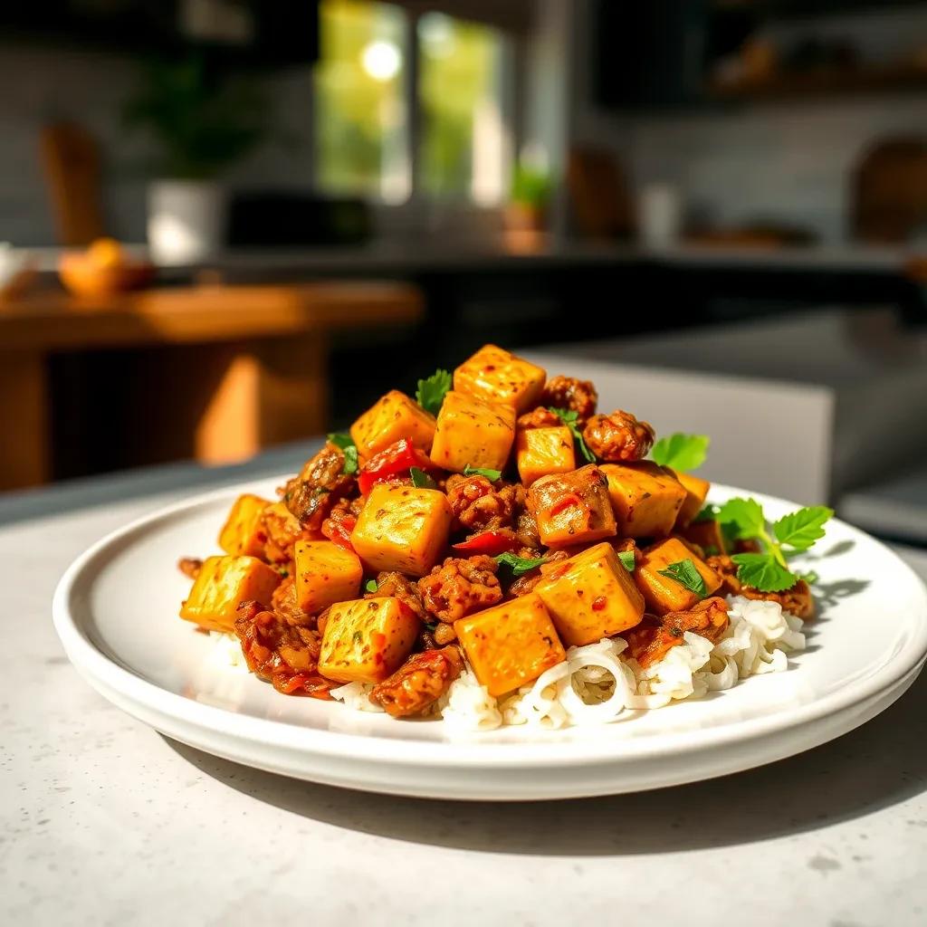 Savory Tofu Chanpuru Stir-Fry recipe