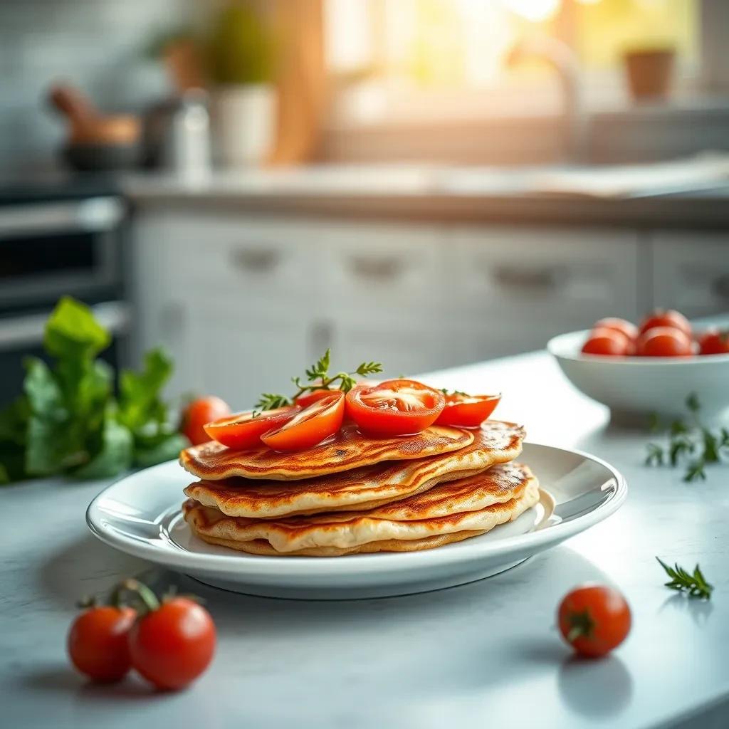 Savory Tomato and Ham Pancakes recipe