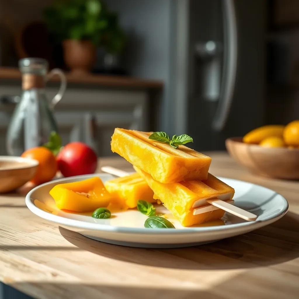 Spicy Mango Basil Paletas recipe