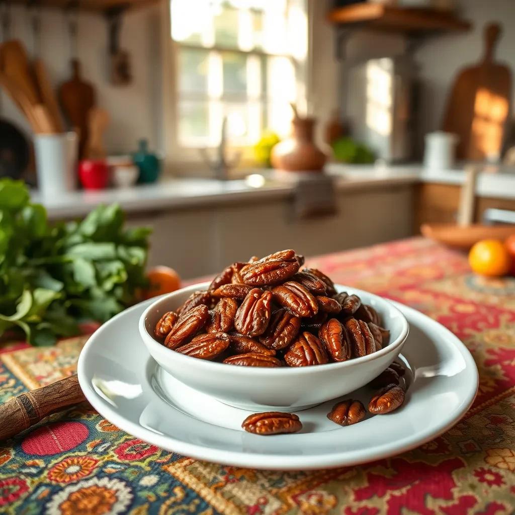 Sweet and Spicy Roasted Pecans recipe