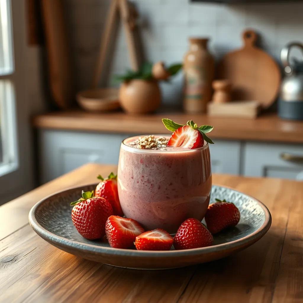 Vegan Strawberry Oatmeal Smoothie recipe