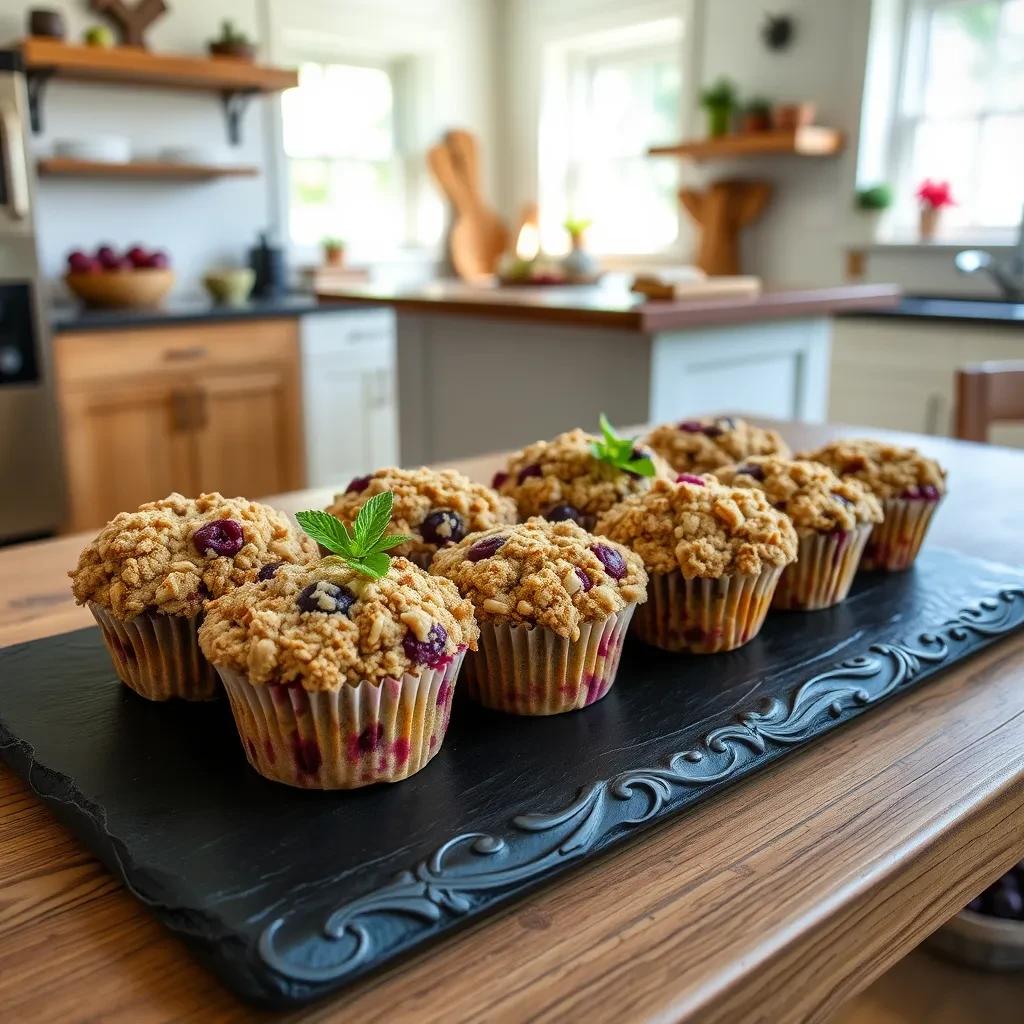 Whole Wheat Huckleberry Muffins with Crumb Topping recipe