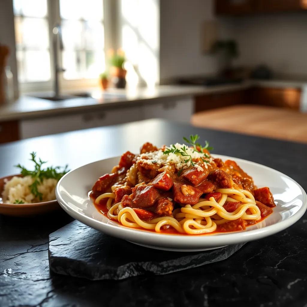 Cheesy Beef Goulash recipe