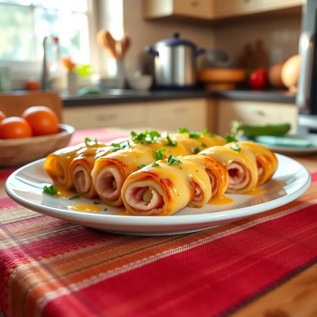 Cheesy Ham Roll-Ups recipe