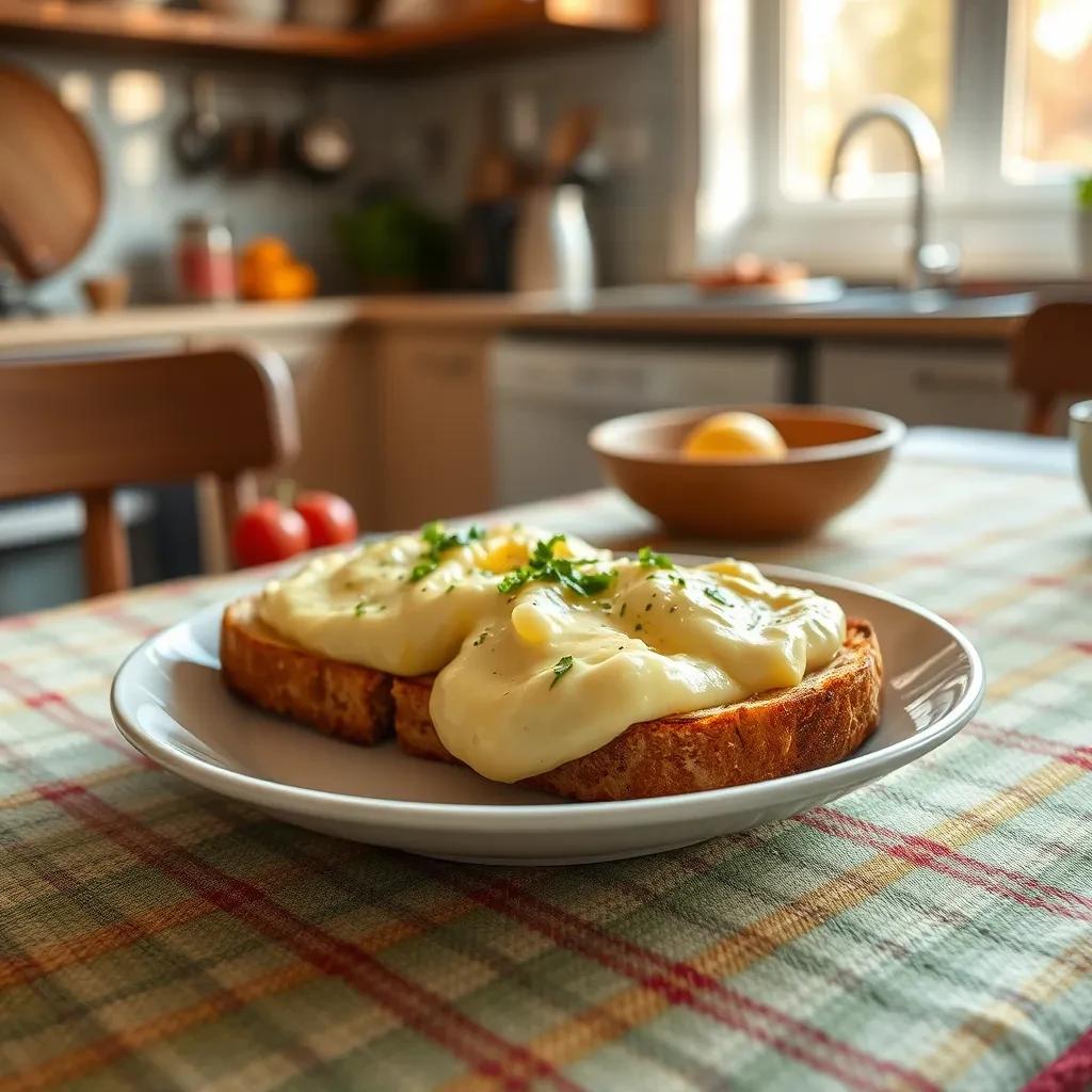 Creamed Eggs on Toast recipe