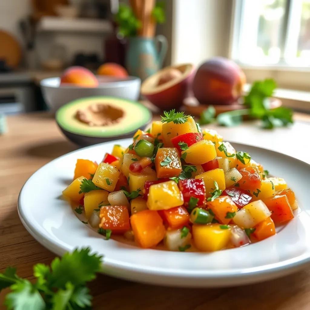 Peach Avocado Salsa Dip recipe