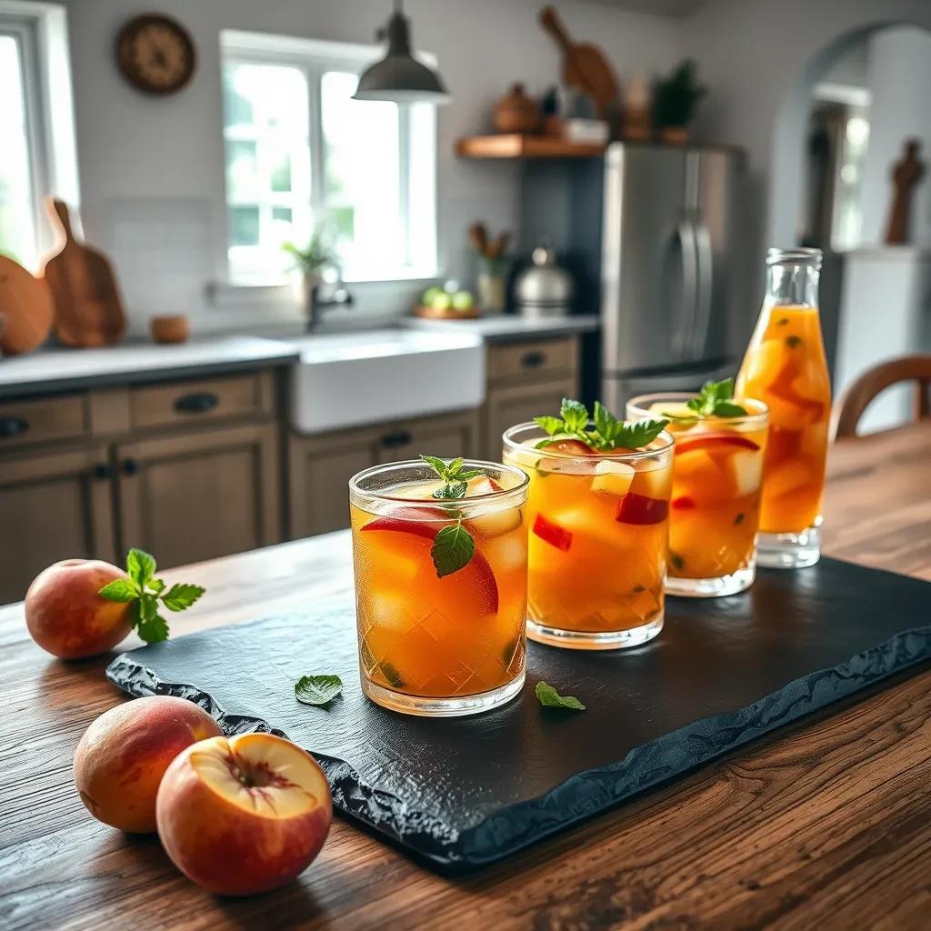 Peach Basil Sangria Drink recipe