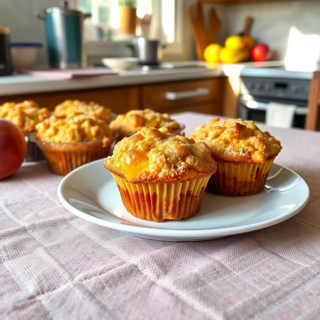 Peach Cobbler Muffins Delight recipe