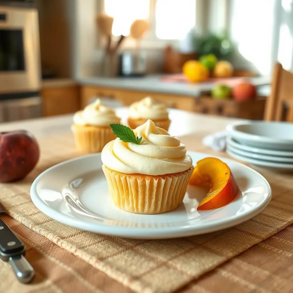 Peach Cream Cupcakes recipe