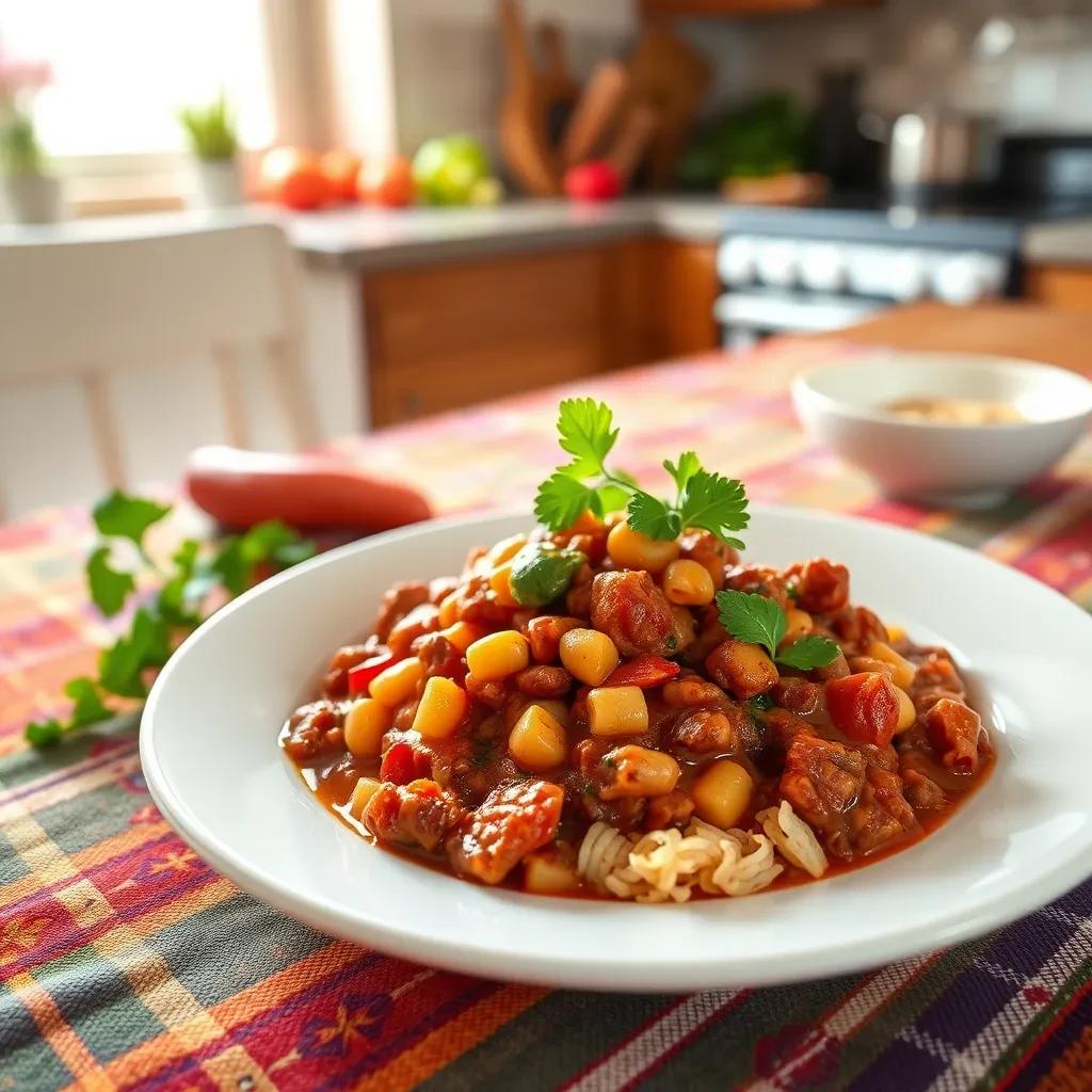 Savory No-Beans Chili recipe