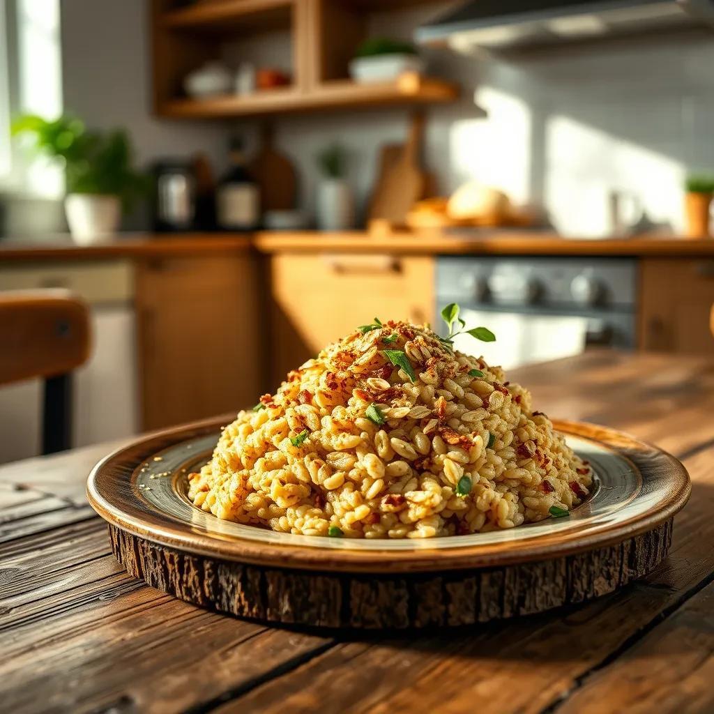 Savory Oat Risotto Dish recipe