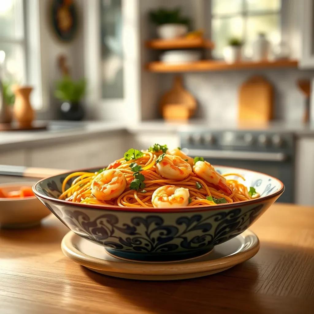 Shrimp Lo Mein Noodles recipe