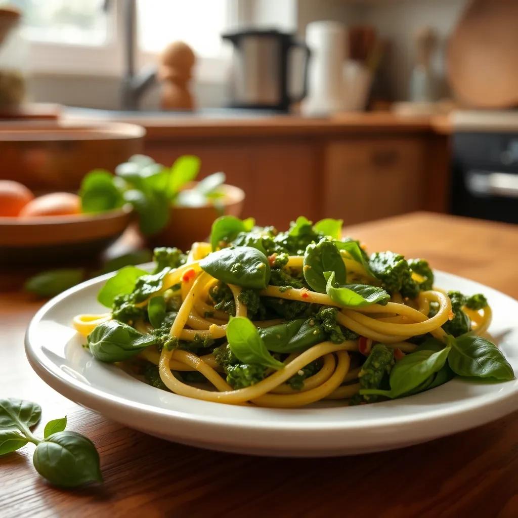 Spinach Basil Pesto Sauce recipe