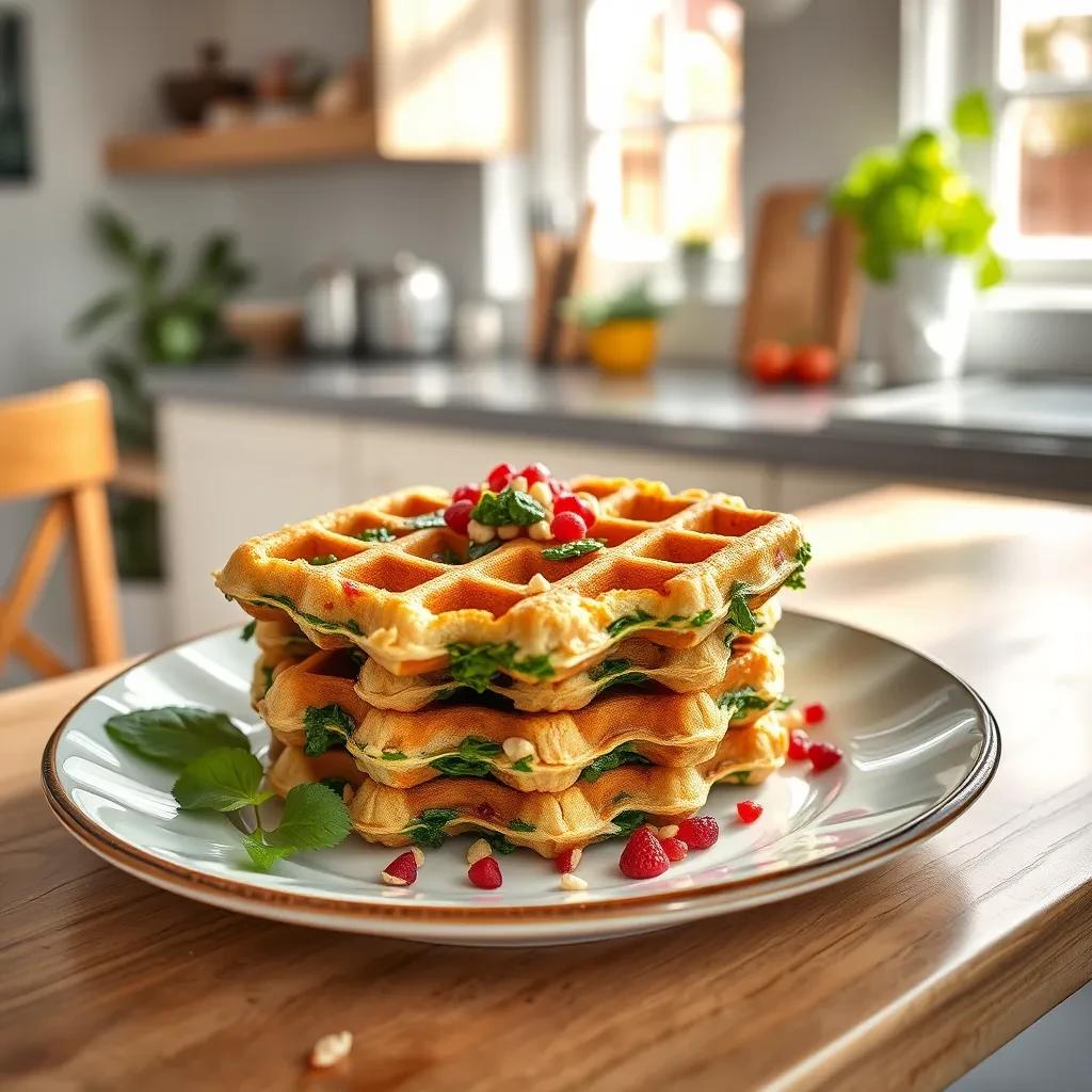 Spinach Oat Waffles recipe