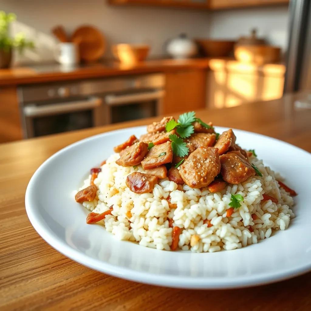 Thai Pork Fried Rice Dish recipe