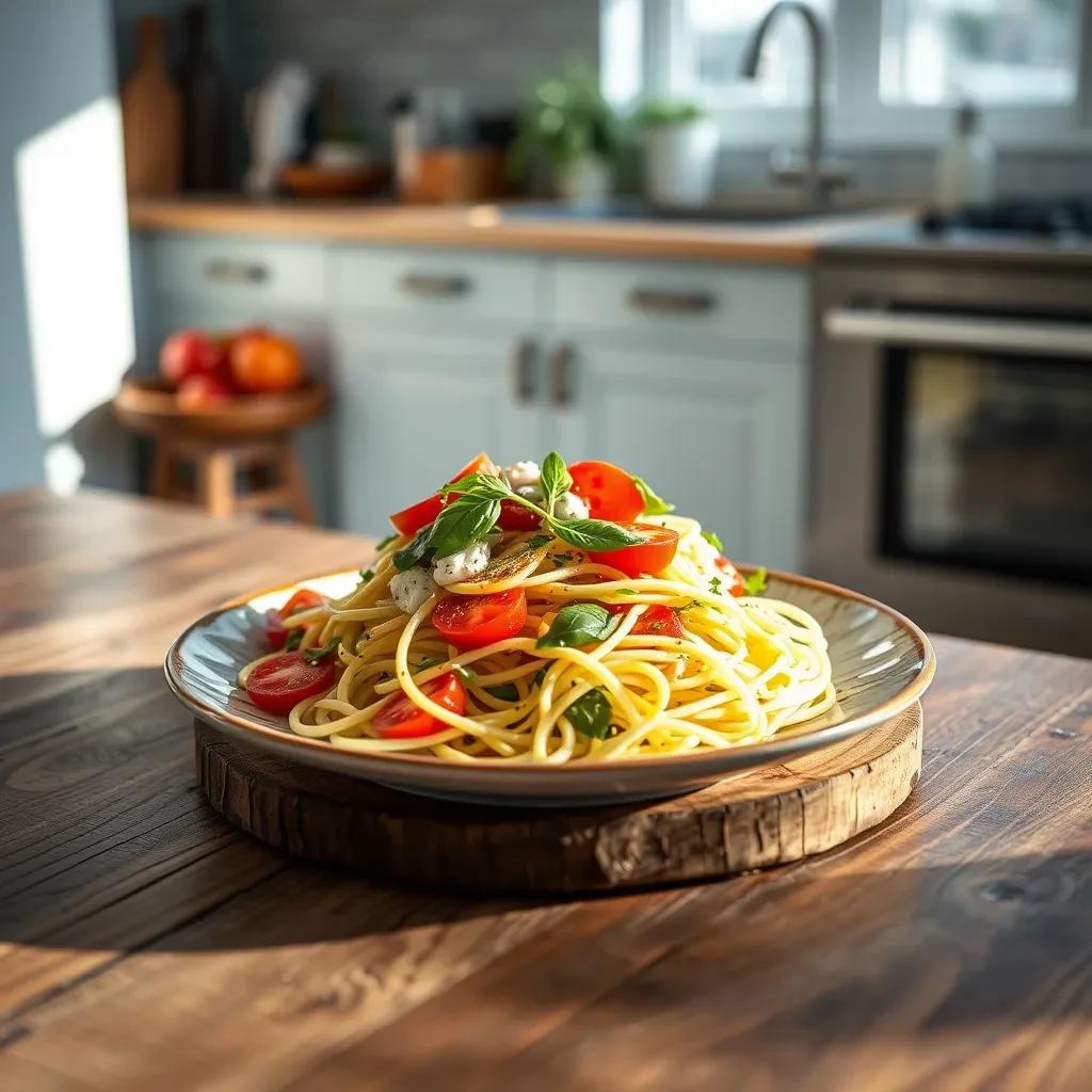 Warm Caprese Zucchini Noodles recipe