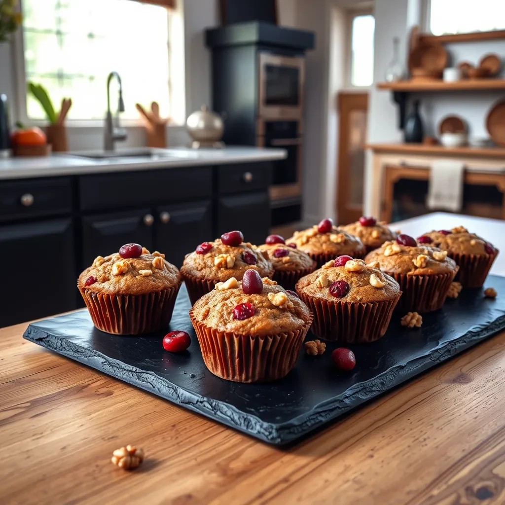 Banana Walnut Cranberry Muffins Delight recipe