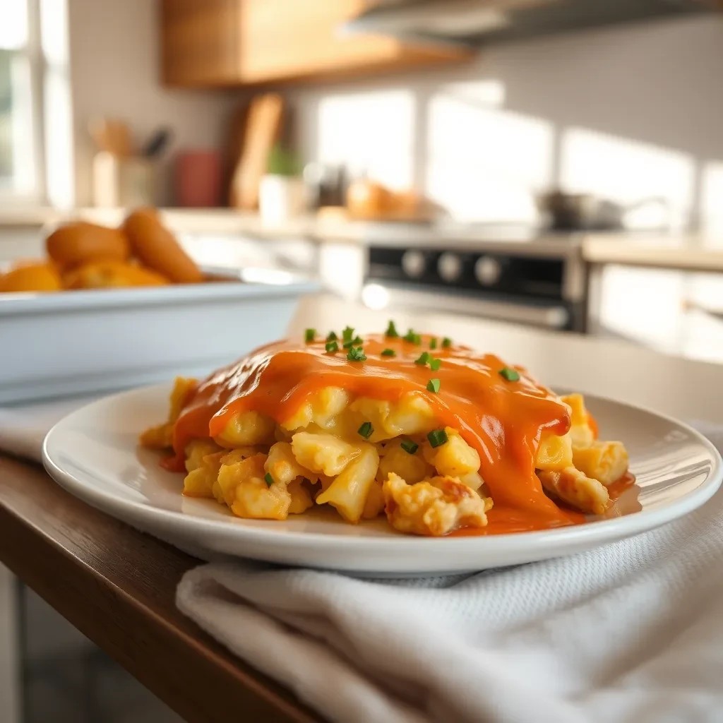 Buffalo Chicken Mashed Potato Bake recipe