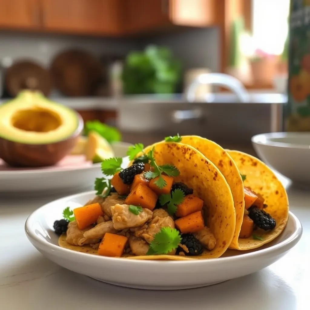 Butternut Squash Chicken Tacos recipe