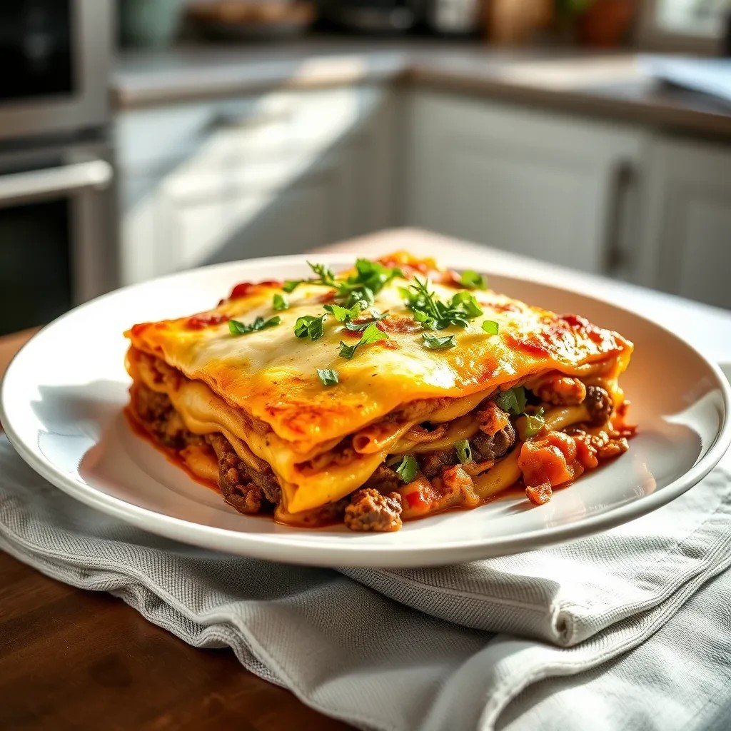 Butternut Squash Beef Lasagna recipe