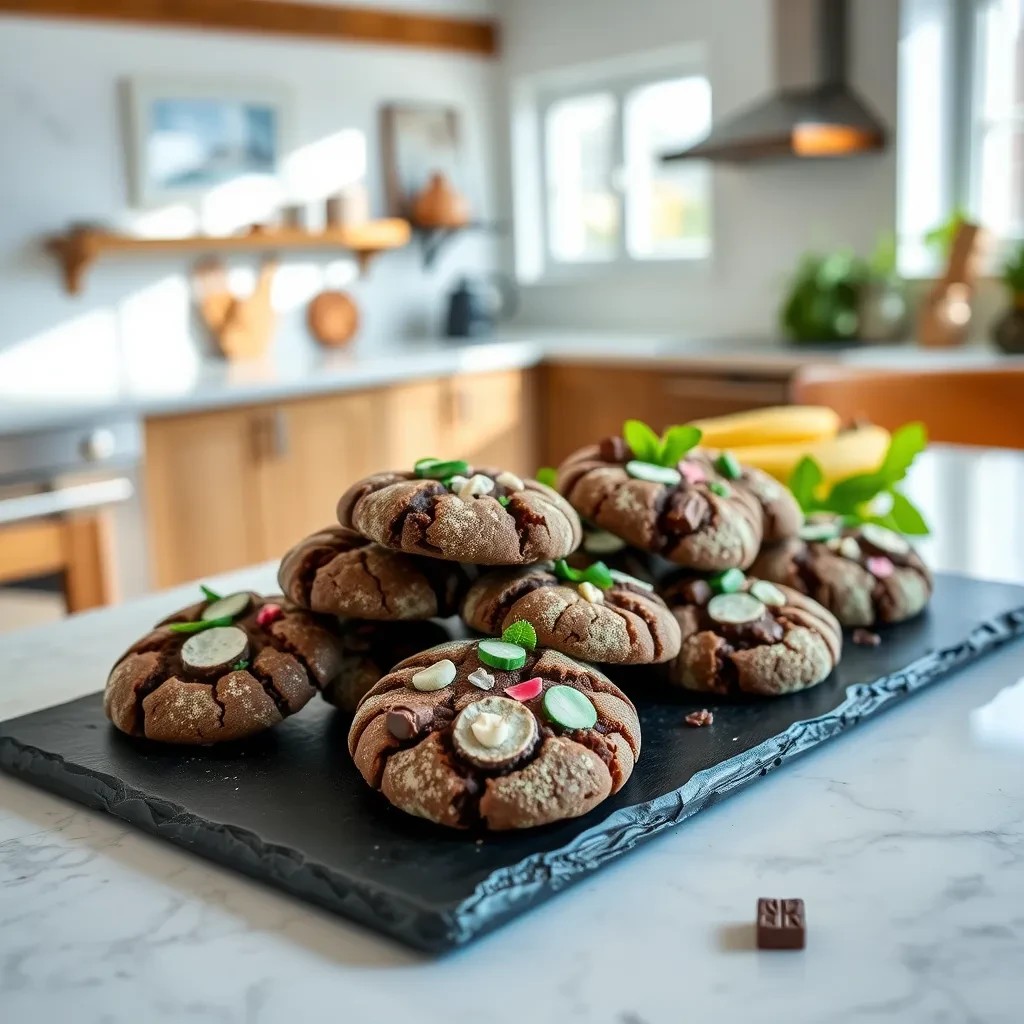 Mint Chocolate Crinkle Cookies recipe