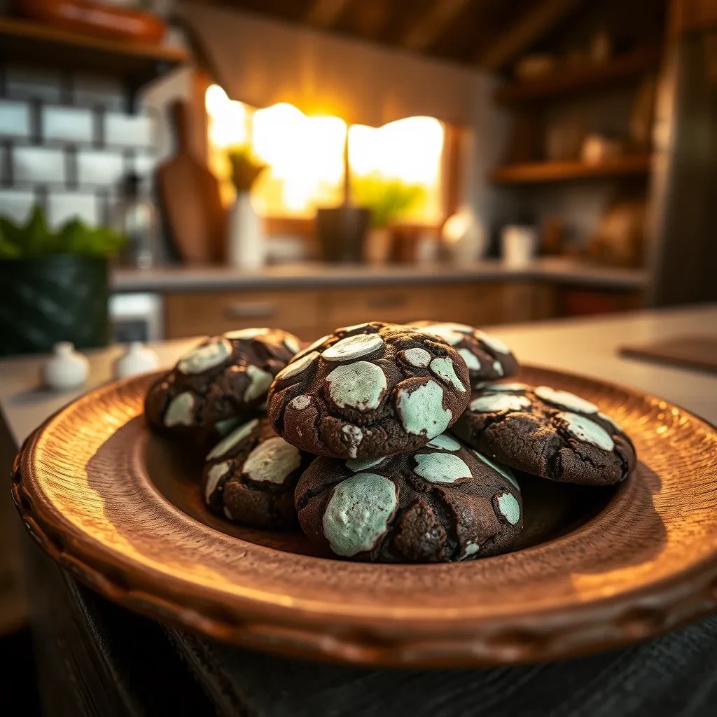 Mint Chocolate Crinkle Cookies recipe