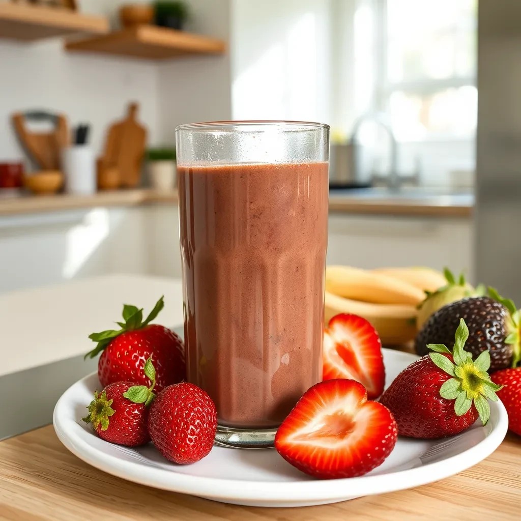 Chocolate Strawberry Sapodilla Smoothie Blend recipe