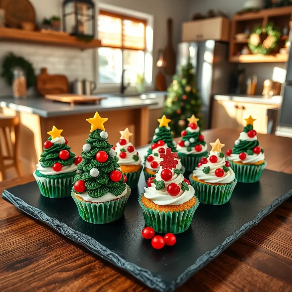 Mini Christmas Tree Cupcakes recipe